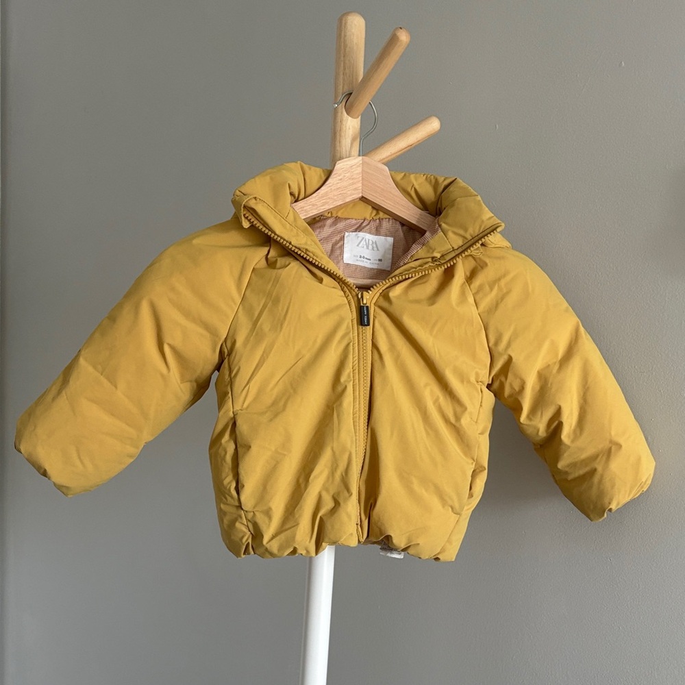 Zara Kids Marigold Yellow Puffer Jacket